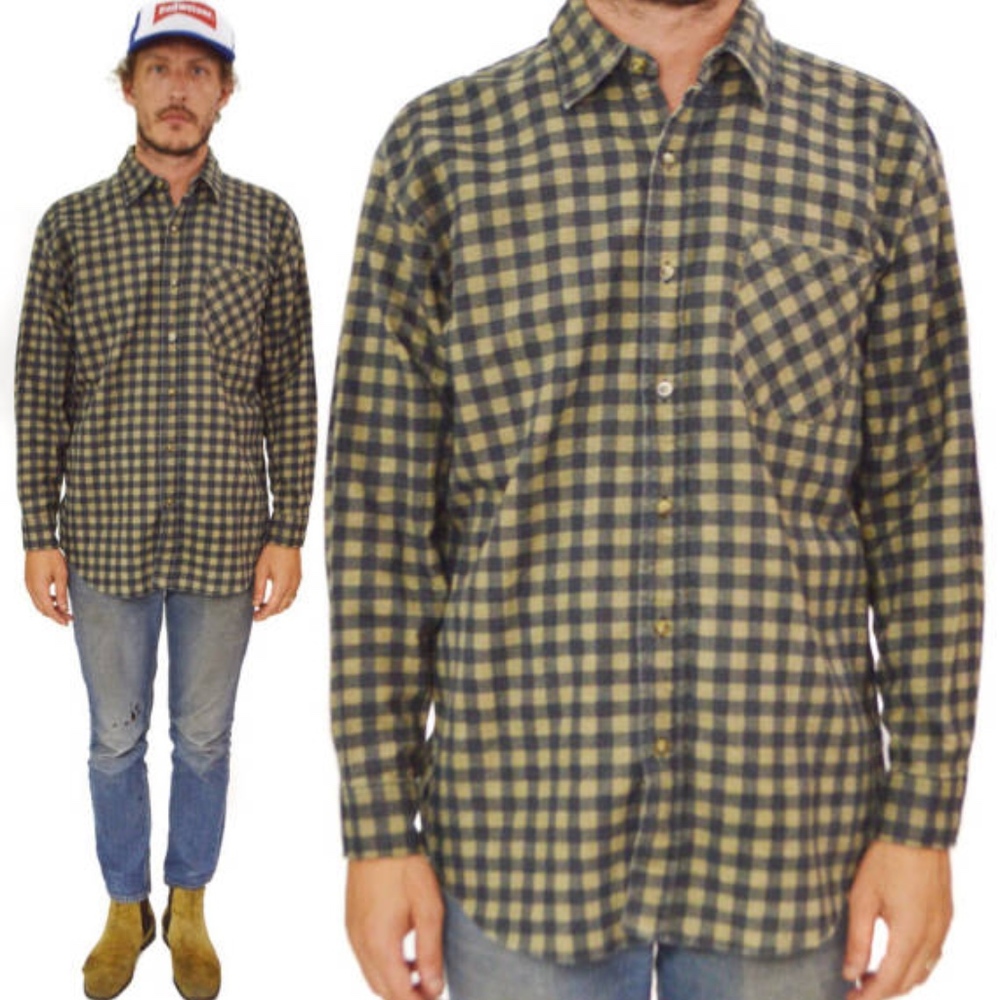 Vintage 90s Puritan Checkered Flannel  Shirt